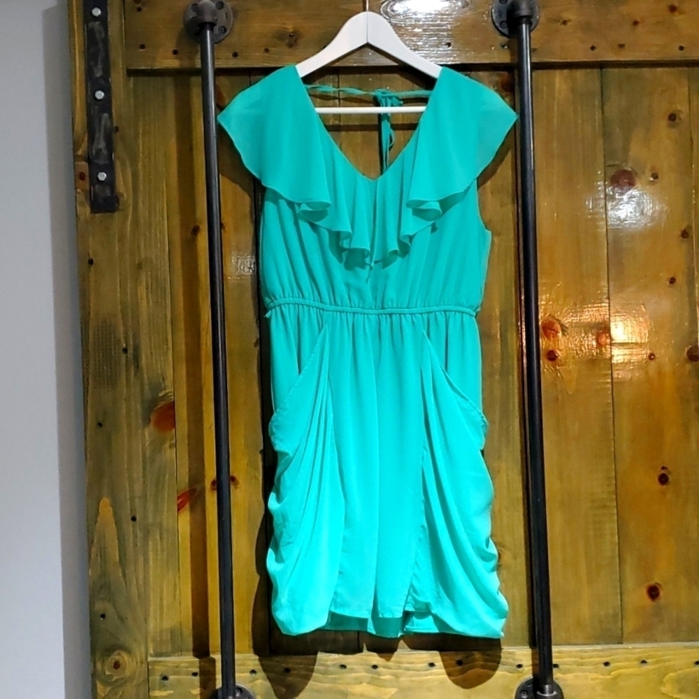 MINI DRESS SIZE LARGE RUFFLES SUMMER SPRING COWGIRL BOHO